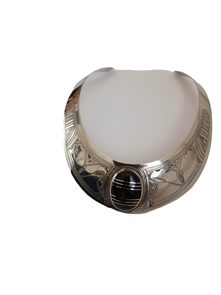 Collier touareg en argent et bois d'ébène